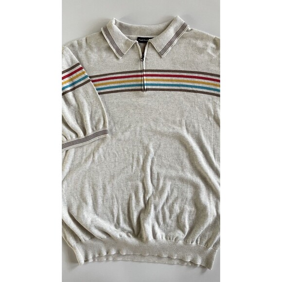 Men’s Vintage 2XL Paul Fredrick 100% Cotton Quarter Zip Shirt - Picture 1 of 6